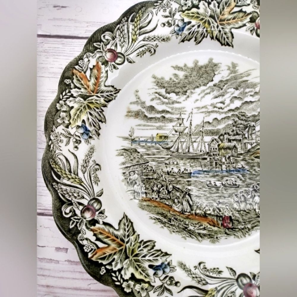 Ridgeway Staffordshire England Bartlett Scene's Toronto Fish Market 1842 Plate - Picture 3 of 9